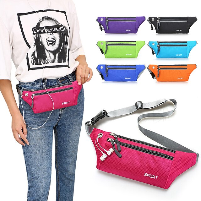 Waist Bag Men and Women Outdoor Sports Mobile Phone Waist Bag Nylon Waterproof Running Waist Bag Close-fitting Messenger Bag 26