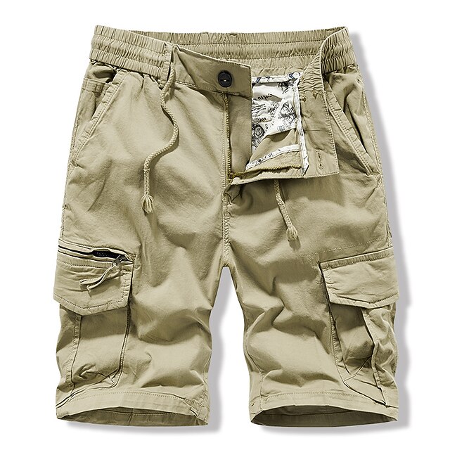 Men's Cargo Shorts Hiking Shorts Zipper Pocket Plain Comfort Breathable Outdoor Daily Going out