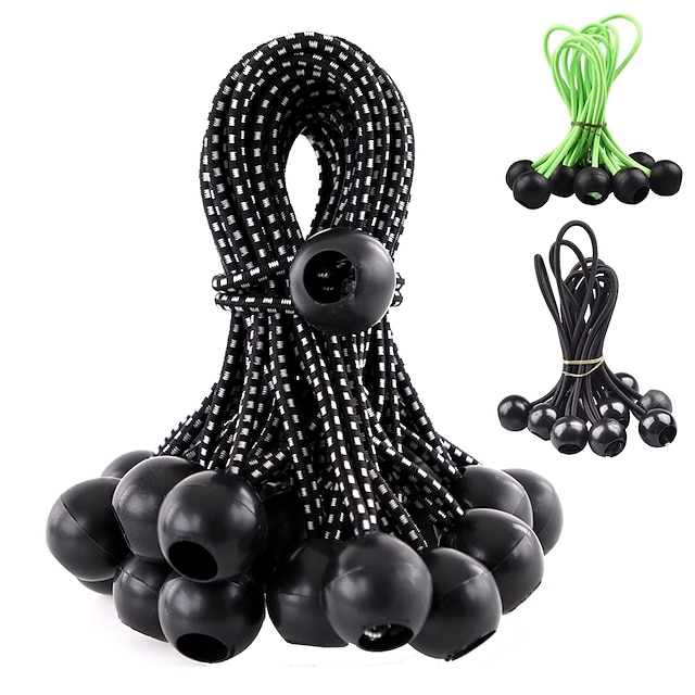  Cuerdas elásticas de bola, de alta resistencia & versátil, de interior & al aire libre, amarre de lona, organizar & seguro