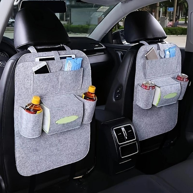  atualize seu carro com um protetor traseiro de assento automático de 1 peça e capa de assento de bolso organizador