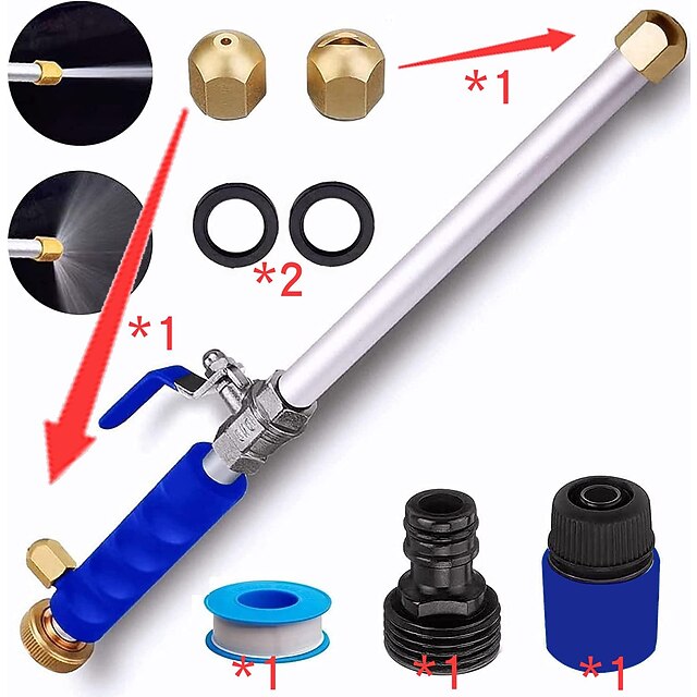 2023 Upgraded Jet Nozzle for Garden Hose Power Washer Wand Hydro Jet