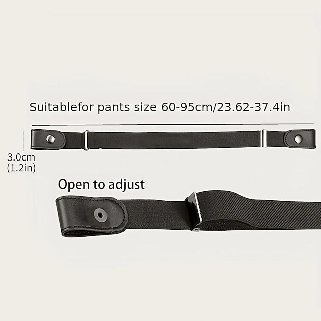  1pc Elastic Waist Belt Adjustable Waist Elastic Buckle Elastic BeltNo Buckle Women/Men Stretch Belt Invisible Elastic Belt for Jeans Pants Dresses