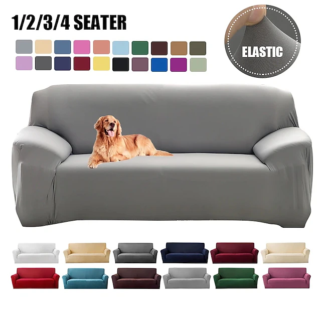 Stretch Couch Covers Sectional Burgundy Sofa Cover For Dogs Pet, Farmhouse Slipcovers For Love Seat, L Shaped,3 Seater, U Shaped, Arm Chair Washable Couch Protector Soft Durable 22