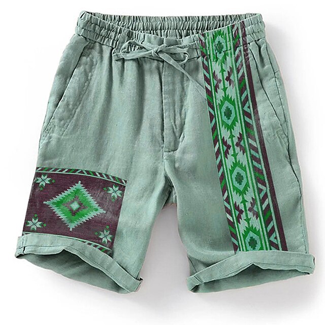 Men's Shorts Summer Shorts Beach Shorts Drawstring Elastic Waist 3D