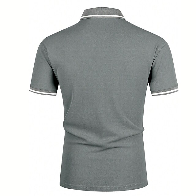 Men's Button Up Polos Polo Shirt Casual Holiday Lapel Short Sleeve