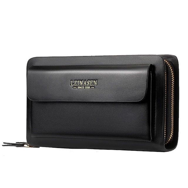  Weixier męska torebka kopertówka biznesowa męska torba na telefon komórkowy portfel na suwak duża pojemność miękka skórzana kopertówka