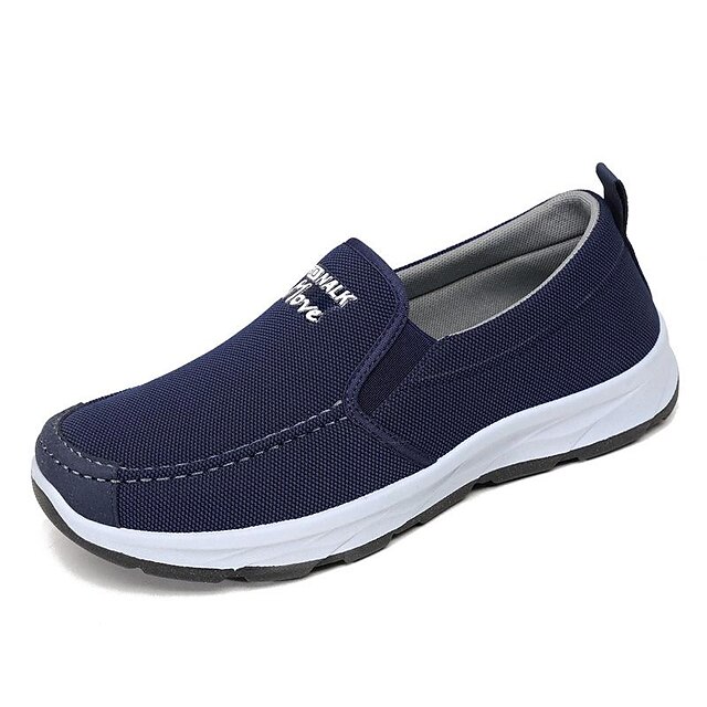 Men's Loafers & SlipOns Comfort Shoes Walking Casual Daily Canvas Breathable Loafer Black Blue