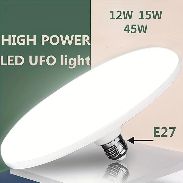  נורת לד בצורת ufo e27 בסיס שטוח נורת led בעוצמה גבוהה לתאורת גוף תליון ביתי.