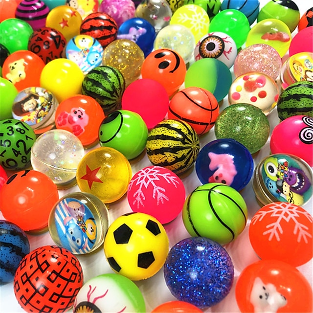  20 pcs Assorted Colorful Bouncy Balls Bulk Mixed Pattern High Bouncing Balls For Kids Party Favors Prizes Birthdays Gift