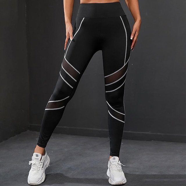 Women's Leggings Mesh Scrunch Butt Cut Out Tummy Control Butt Lift 4 ...