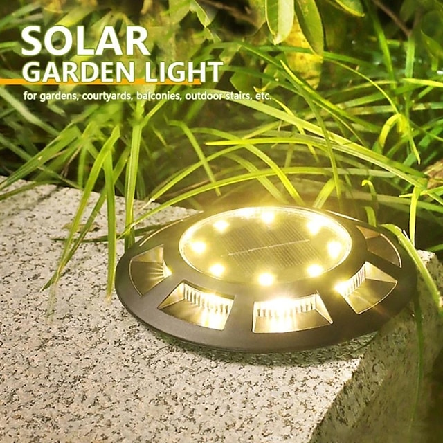  Outdoor Solar Lights Solar Ground Light 16 LED Upgraded Outdoor Waterproof Bright in-Ground Light for Garden Walkway Yard Patio