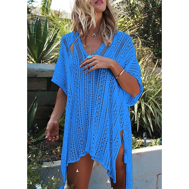 Women's Swimwear Cover Up Beach Dress Normal Swimsuit Oversized Crochet ...