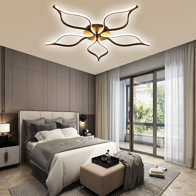  LED シーリングライト 5 ヘッドクラスターデザイン 110 センチメートル天井ランプ北欧モダンなシンプルなスタイルのリビングルームホーム高級寝室オフィスレストランライトのみリモコンで調光可能