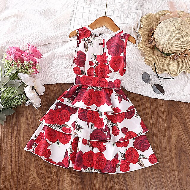 Bébé Fille Robe à fleurs Floral Sans Manches Ecole Actif du quotidien ...