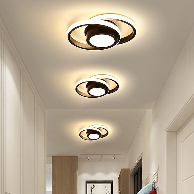  led plafondlamp 1-lichts 32cm geometrische vormen inbouwlampen silicagel aluminium plafondlamp voor gang veranda bar creatieve loft balkonlampen warm wit/wit 110-240v