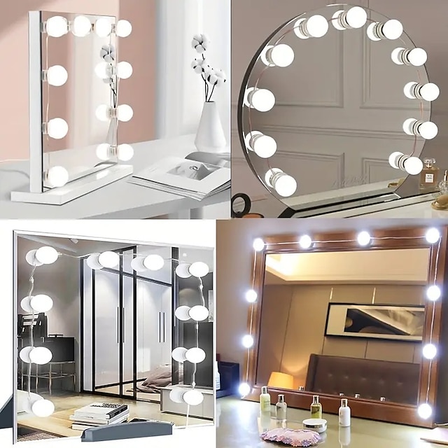  3 farver led makeup spejl lyspærer usb forfængelighed makeup spejl lys badeværelse toiletbord belysning dæmpbar led væglampe
