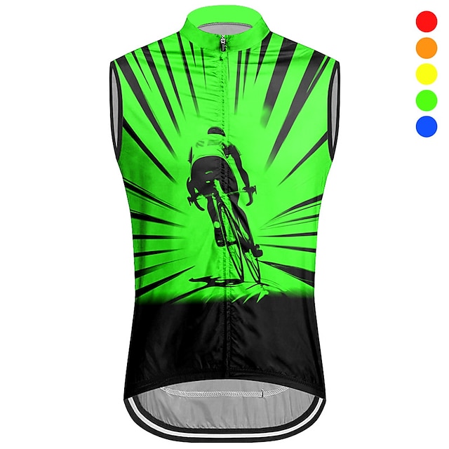  21Grams Men's Cycling Vest Cycling Jersey Sleeveless Bike Vest / Gilet Top with 3 Rear Pockets Mountain Bike MTB Road Bike Cycling Breathable Quick Dry Moisture Wicking Back Pocket Yellow Red Blue