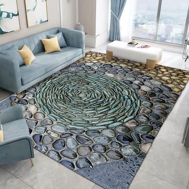  Tapis de sol pavé tapis de porte anti-dérapant tapis de couloir tapis en pierre lisse lavable pour chambre salon cuisine salle de bain