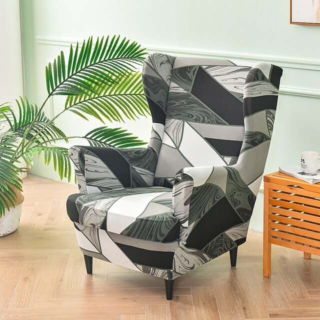 Stretch Wingback Chair Cover Wing Chair Slipcovers with Seat Cushion