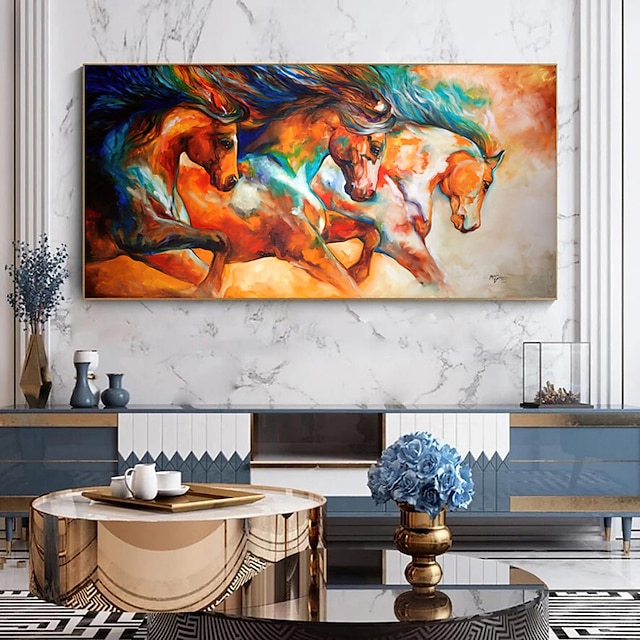  Abstract Horse Oil Paintings on Canvas Animal Wall Handpainted The Running  Horse Pictures For Modern Home Decoration (No Frame)