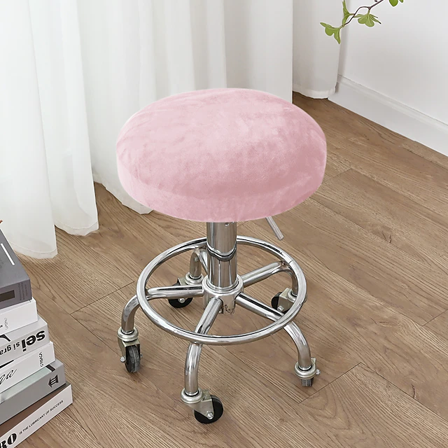 Velvet Round Bar Stool Seat Covers Pub Counter Stool Chair Slipcover Square Swivel Barstool Elastic Bar Chair Covers Washable Cushion Cover for Coffe Party Bar Restrant 43