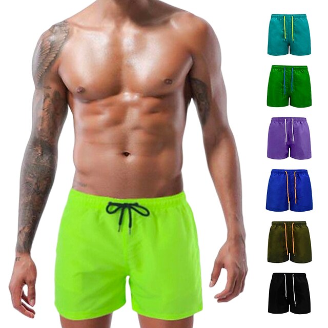 Men's Swim Shorts Board Shorts Quick Dry Lightweight Bottoms Drawstring ...