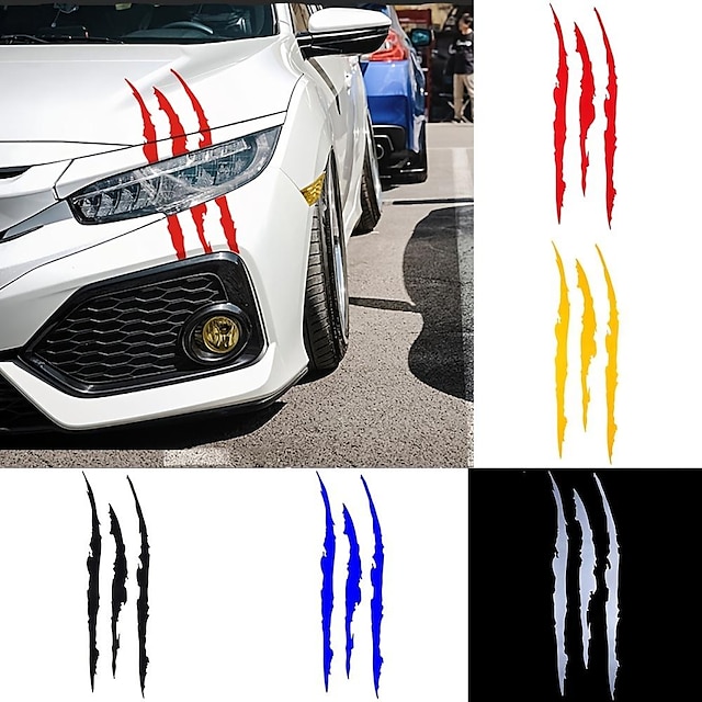 40X12cm Auto Car Sticker Reflective Monster Claw Scratch Stripe Marks Headlight Decal Car Stickers Car Accessories