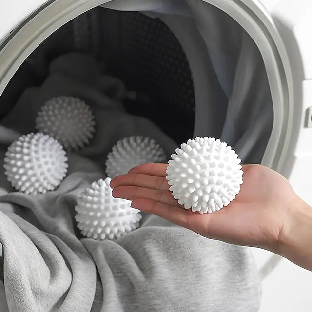  Bola secadora de 3 peças, antiestática para lavanderia, roupas de plástico reutilizáveis que secam e expandem bola de amaciante de tecido