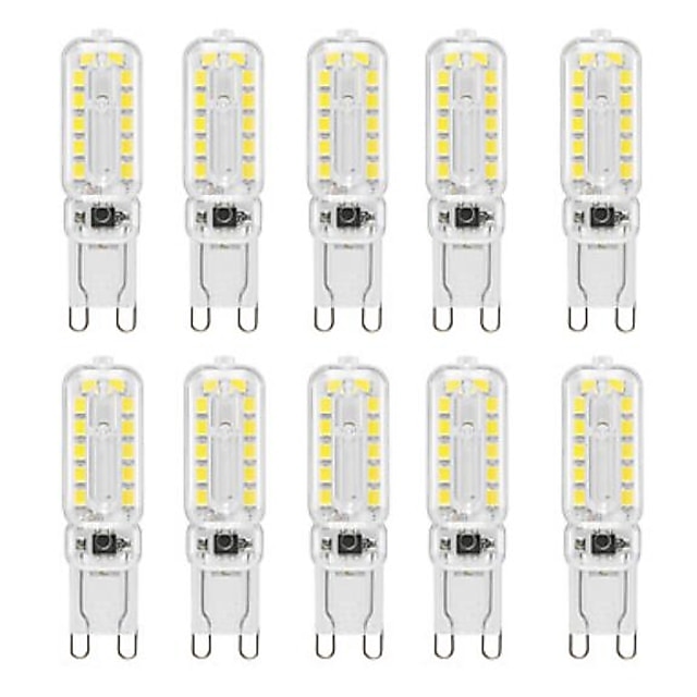  G9 LED-Bi-Pin-Leuchten, 6 W, 450–550 lm, 22 LED-Perlen, SMD 2835 T, Glühbirnenform, dimmbar, warmweiß, kaltweiß, 220–240 V, 110–130 V, Rohs, für Kronleuchter, Akzentlichter unter Schrank-Puck-Licht