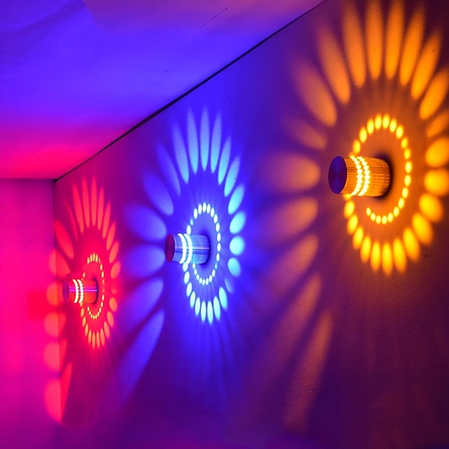  Lightinthebox kreative LED-Innenwandleuchten, Wohnzimmer, Geschäfte/Cafés, Aluminium-Wandleuchte, IP44, AC100–240 V, 3 W