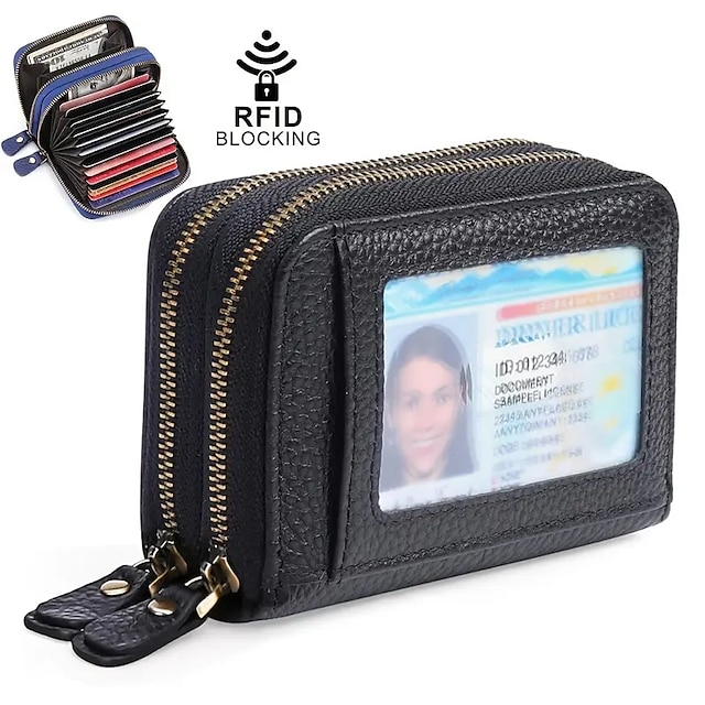  Kreditkortshållare plånbok Äkta Läder Namnkortshållare Lyx med magnetisk avstängning Enkelt fack för Dam Herr