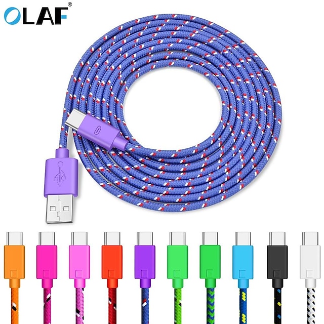  USB Type C Cable for Samsung Galaxy S22 S22 Fast Charging Data Cable for Huawei Mate 40 Pro Mobile Phone Charger Cord USB-C