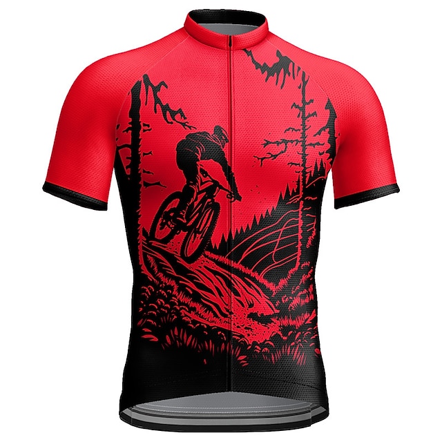 Men's Cycling Jersey Short Sleeve Bike Jersey Top with 3 Rear Pockets