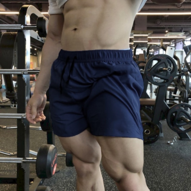  Herre Atletiske shorts Ranger trusser Snørelukning Underdele Atletisk atletiktøj Åndbart Hurtigtørrende Svedtransporende Blød Fitness Gym Træning Løb Sportstøj Sportstøj Sort Rød Mørk Marineblå