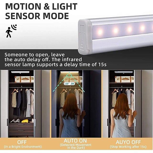 20LED Motion Sensor Closet Lights Under Lighting Stickon