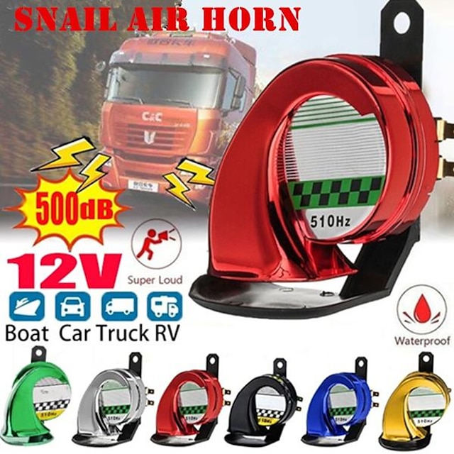 Universal 12v dc 130db car snail horn 510hz waterproof air motorcycle boat truck horn siren loud snail air car قرن إشارة الصوت