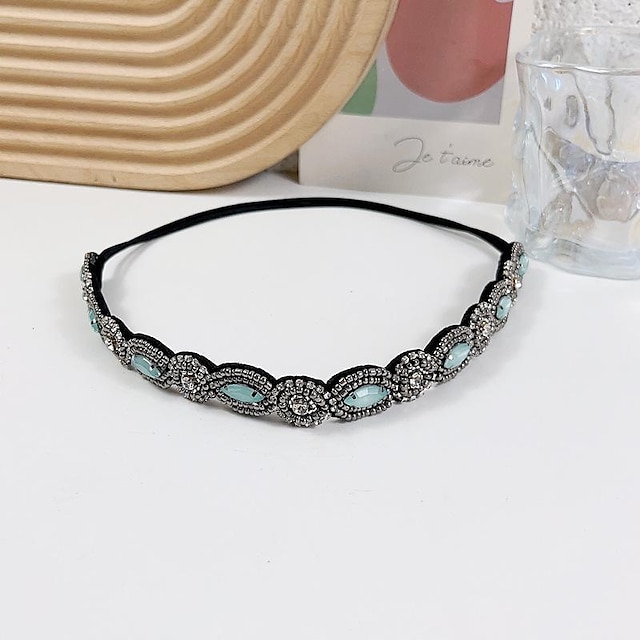  1 Stück Strass Perlen elastisches Stirnband Juwel Stirnbänder Perlen Haarband Kristall Perlen Frauen Kopfwickel Dame Mädchen Haarschmuck Zubehör