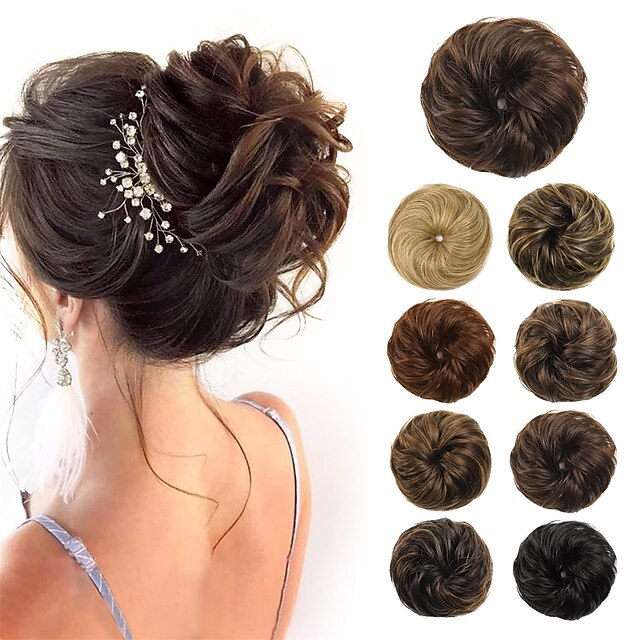 Messy Bun Hair Piece 100 Real Tousled Updo Extension Natural Curly