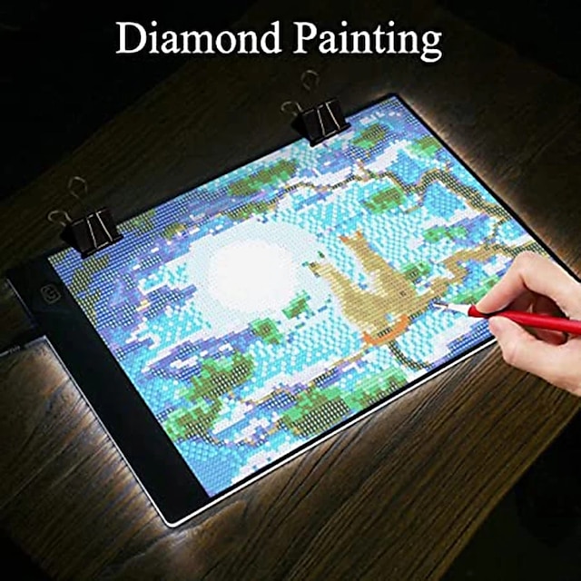 A4 LED Light Pad, Tracing Light Table with Scale Art, Light Table with ...