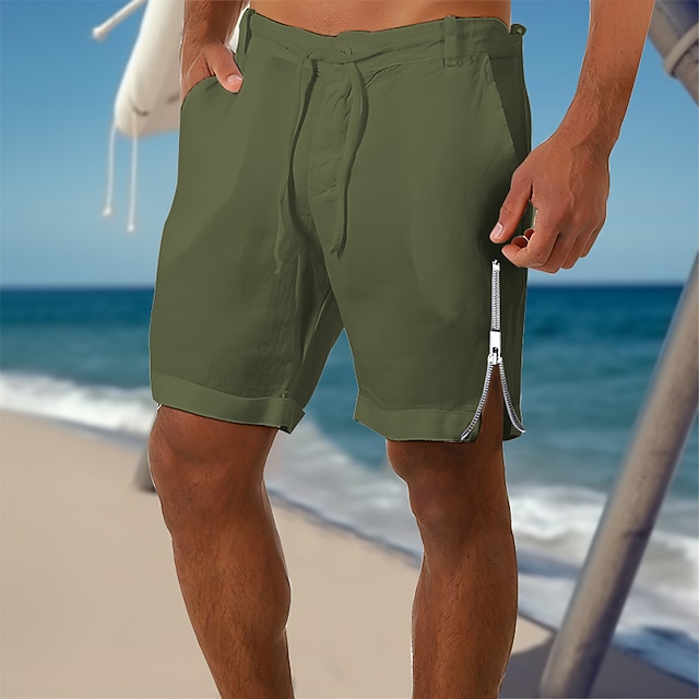 Men's Shorts Linen Shorts Summer Shorts Beach Shorts Pocket Drawstring