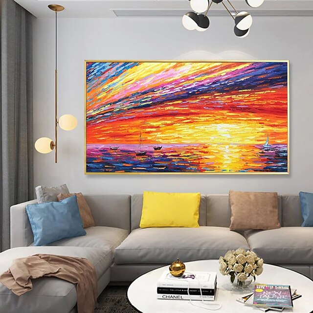 Oil painting handpainted Mural Art Abstract Knife Painting Landscape