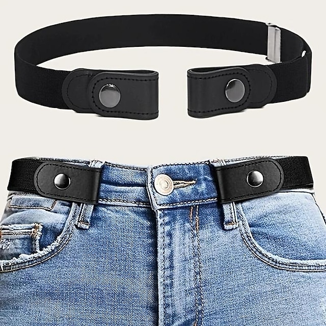  1pc Elastic Waist Belt Adjustable Waist Elastic Buckle Elastic BeltNo Buckle Women/Men Stretch Belt Invisible Elastic Belt for Jeans Pants Dresses