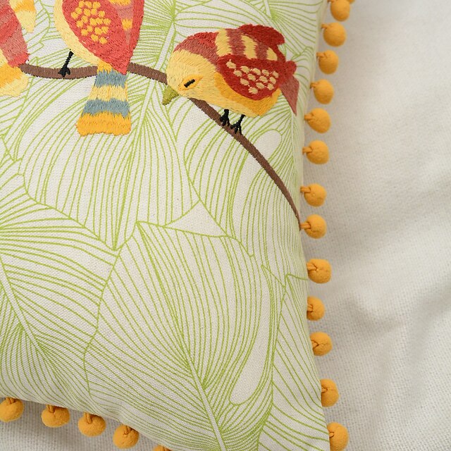 Decorative Toss Pillows Coolest Pillows Birds Embroidered Pillow Cover