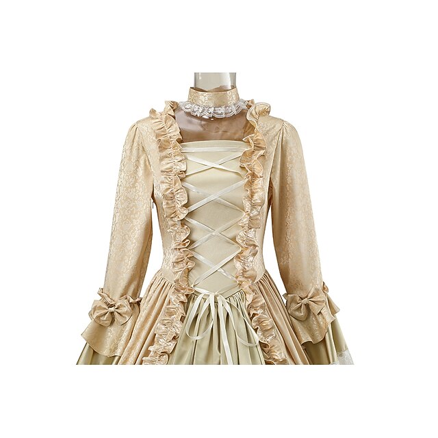 Victorian Rococo Vintage Dress Ball Gown Prom Dress Maria Antonietta Bow Accessory Women's Royal Masquerade Carnival Party Halloween Adults' Dress