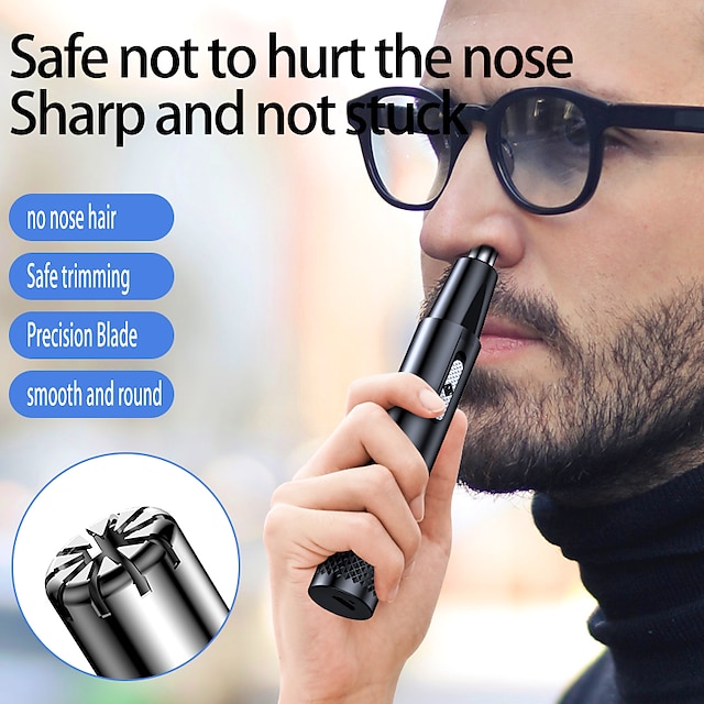  Tondeuse à poils de nez électrique rasage multi-cinétique rechargeable deux-en-un unisexe rasage entièrement automatique lavable tondeuse de nez