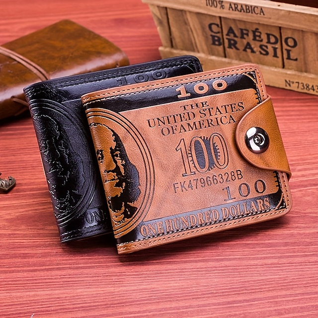  Men's Genuine Leather Wallet Vintage Short Multi Function ID Credit Card Holder Gifts To Men On Valentine's Day Father's Day