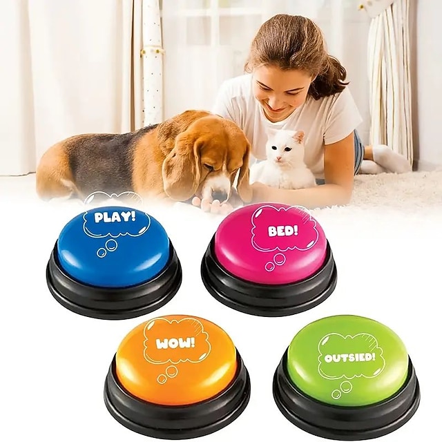 Pet Communication Button Dog Voice Box Training Speaking Toy Recording Speaker Squeeze Box Voice