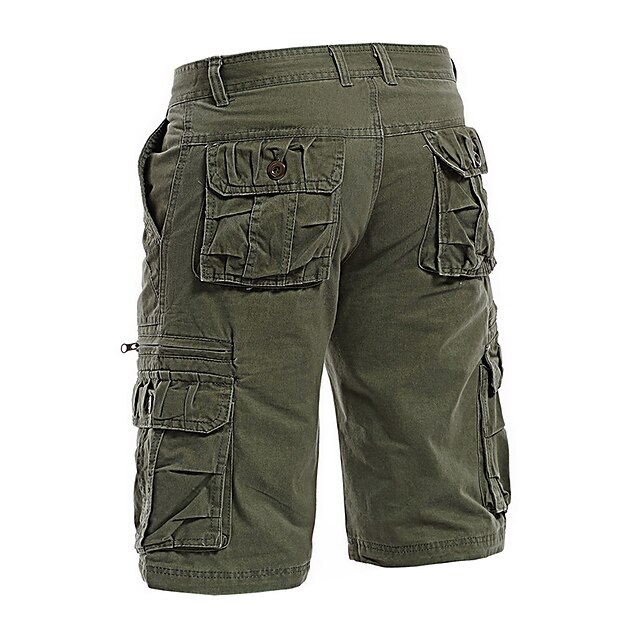 Men's Cargo Shorts Hiking Shorts Zipper Pocket Flap Pocket Plain ...