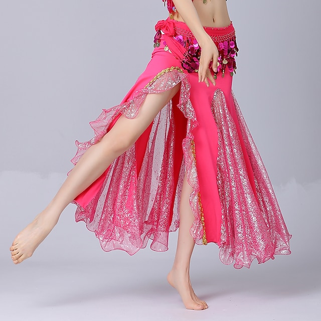 Belly Dance Skirts Pure Color Splicing Tulle Women's Performance