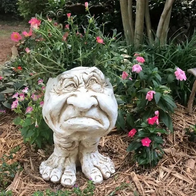 gezicht plantenbakken, Dreuzel hoofd planter gezicht bloempot hars tuin sculptuur voor indoor outdoor planten, unieke tuin pot patio decor
